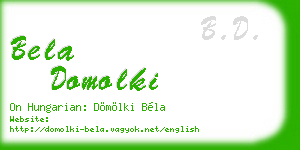 bela domolki business card